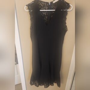 Rebecca Taylor Little Black Dress with Lace Back Size 8